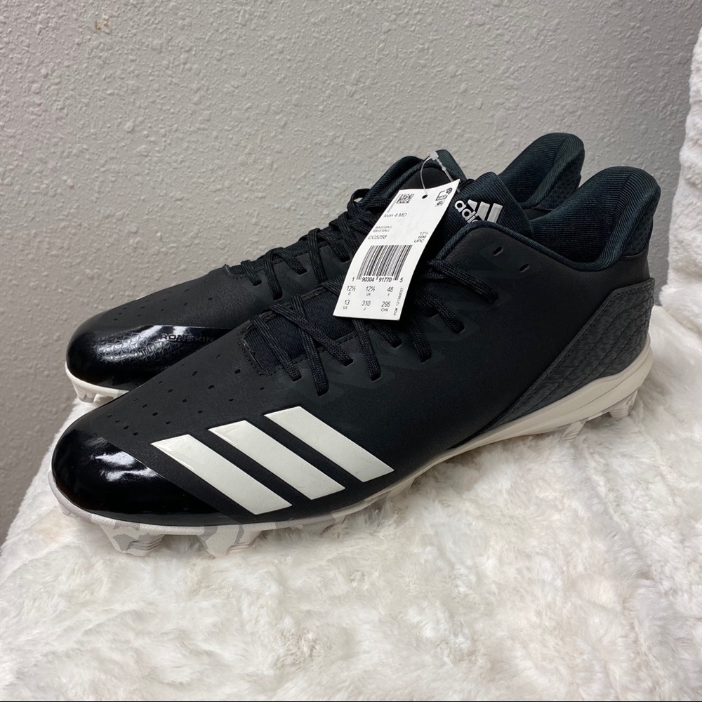 ADIDAS ICON 4 BASEBALL CLEATS MOLDED Sz 13 BLACK